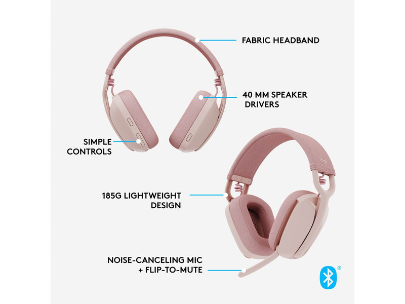 Logitech Zone Vibe 100 - Rose