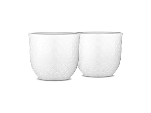 Lyngby Porcelæn - Rhombe White Egg Cup 5 cm  - Set of 2