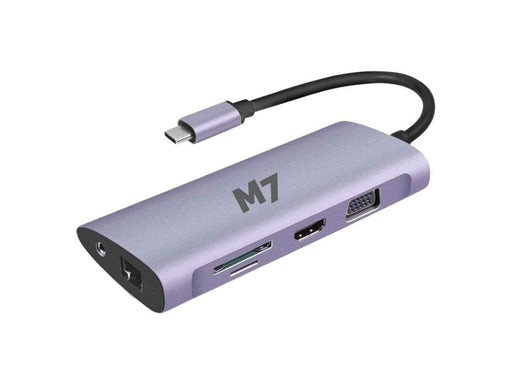 M7 USB-C 11-in-1 dock with HDMI and VGA SD microSD RJ-45 USB3.0 and USB-C