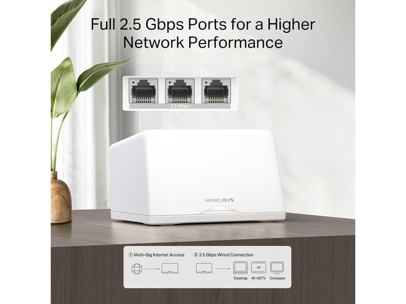 MERCUSYS Halo H47BE (2-pack) BE9300 Whole Home Mesh Wi-Fi 7 System - Mesh router 802.11a/b/g/n/ac/ax/be (Wi-Fi 7)
