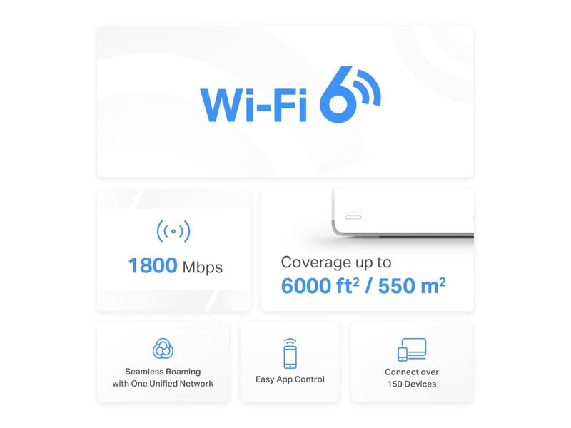 MERCUSYS Halo H70X (3-Pack) AX1800 Whole Home Mesh WiFi 6 System - Mesh router Wi-Fi 6