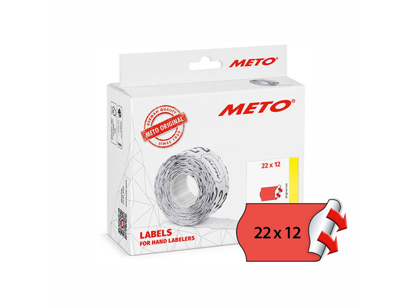METO Price labels 22x12 flour red 12 rls/1000