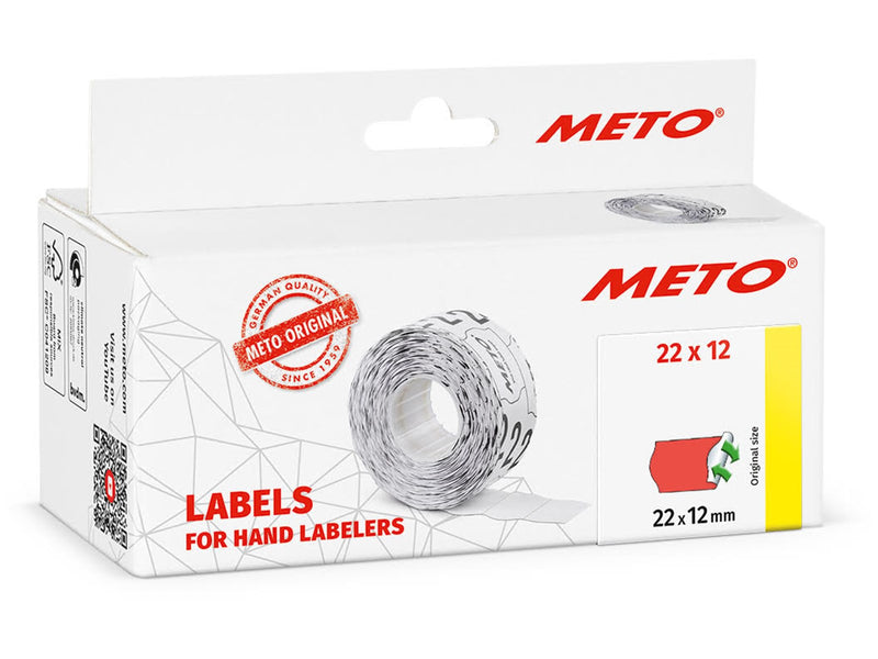 METO Price labels 22x12 flour red remov.6 rls/1000