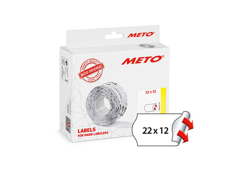 METO Price labels 22x12 white 12 rls/1000
