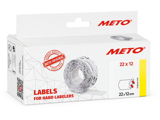 METO Price labels 22x12 white 6 rls/1000