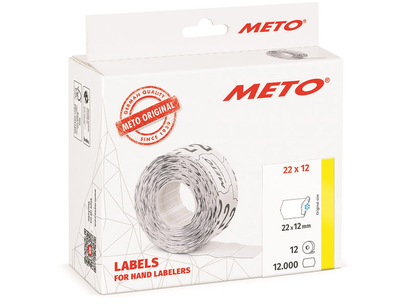 METO Price labels 22x12 white deep freeze 12 rls/1000