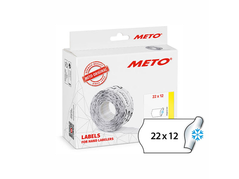 METO Price labels 22x12 white deep freeze 12 rls/1000