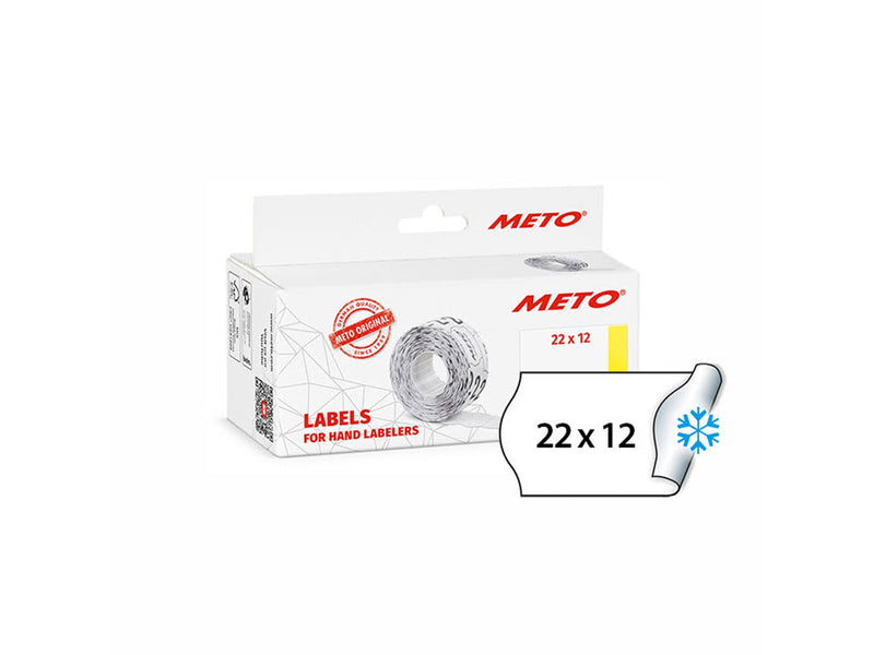METO Price labels 22x12 white deep freeze 6 rls/1000