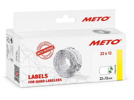 METO Price labels 22x12 white remov.6 rls/1000