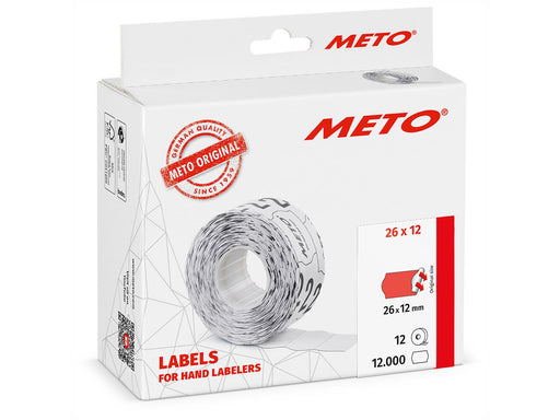 METO Price labels 26x12 flour red 12 rls/1000