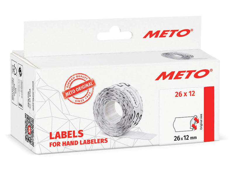 METO Price labels 26x12 white 6 rls/1000