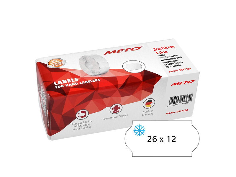 METO Price labels 26x12 white deep freeze 6 rls/1000