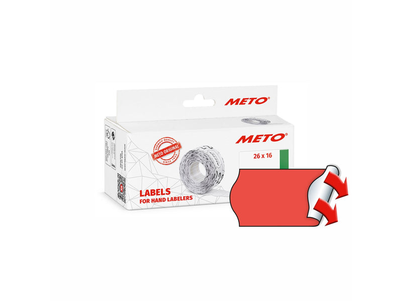 METO Price labels 26x16 flour red 6 rls/1000