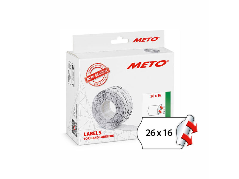 METO Price labels 26x16 white 12 rls/1000