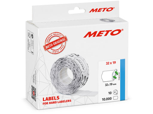METO Price labels 32x19 white remov.10 rls/1000