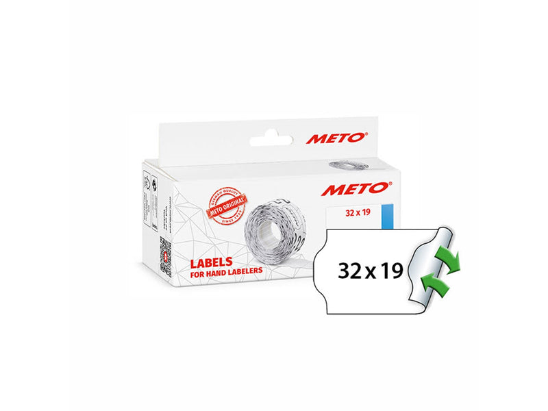 METO Price labels 32x19 white remov.5 rls/1000