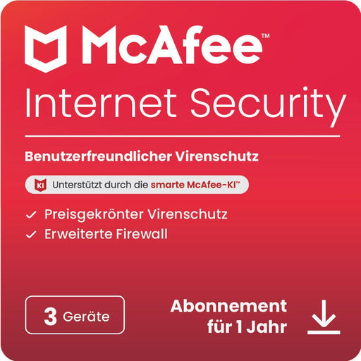 McAfee Internet Security - Abonnement-Lizenz (1 Jahr) - 3 Geräte - Download - Win, Mac, Android, iOS - Deutsch
