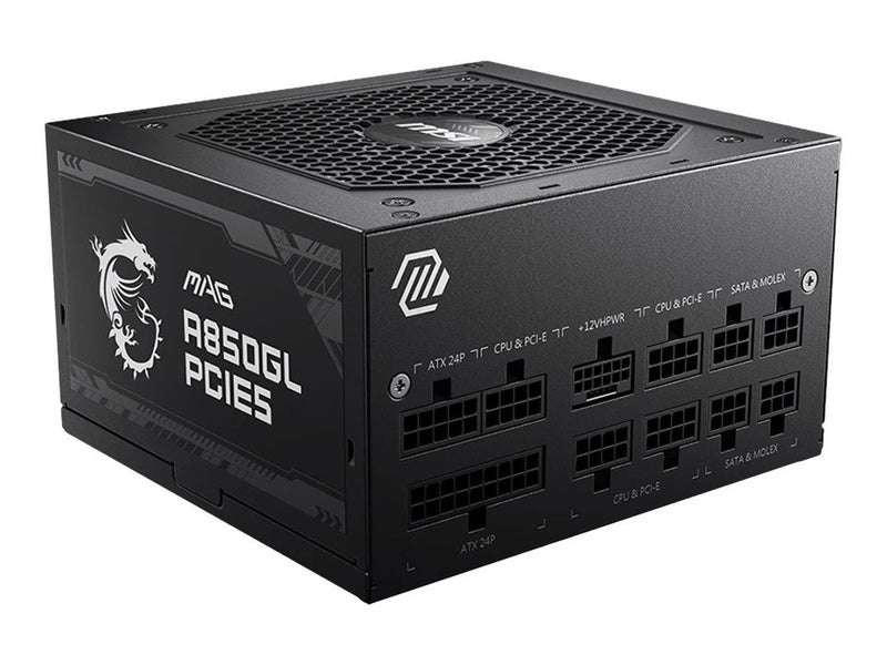 MSI MAG A850GL PCIE5 Netzteile - 850 Watt - 120 mm - ATX 3.0 - 80 Plus Gold zertifiziert