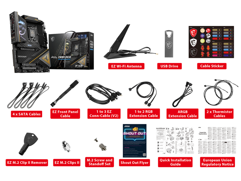 MSI MEG Z890 ACE Mainboard - Intel Z890 - Intel LGA1851 - DDR5 RAM - ATX