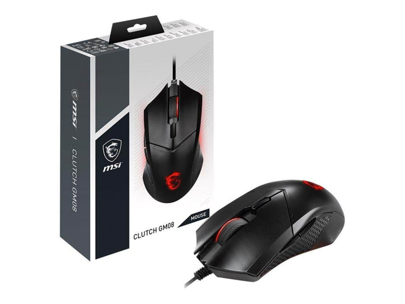 MSI Maus Clutch GM08 Gaming Maus Black USB - Maus (Schwarz)