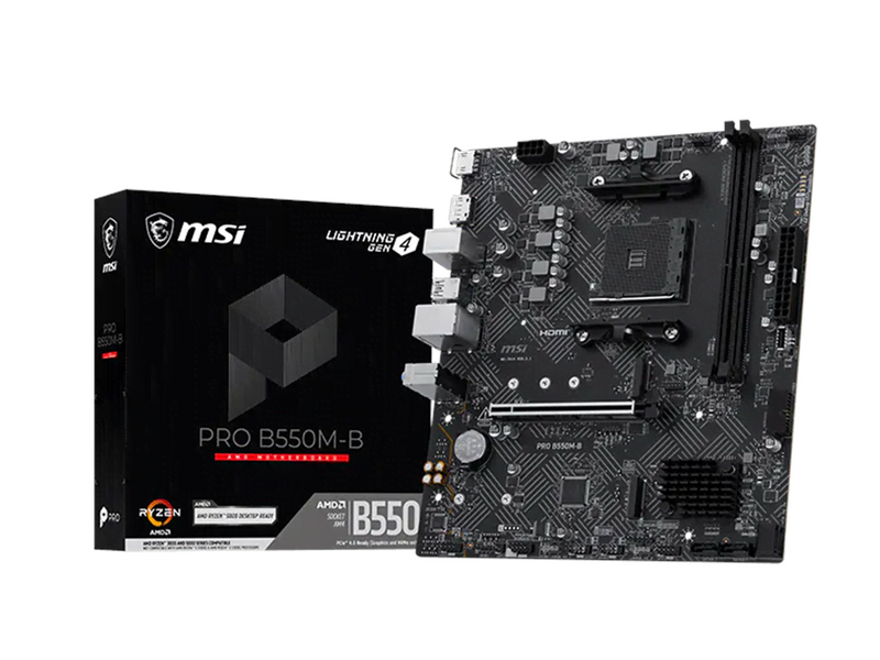 MSI PRO B550M-B Mainboard - AMD B550 - AMD AM4 - DDR4 RAM - Micro-ATX