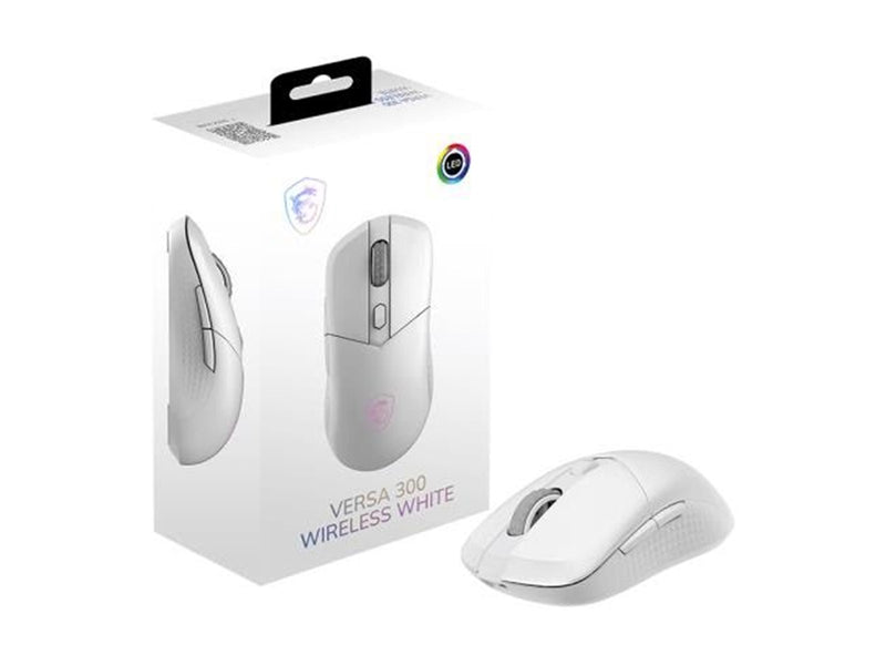 MSI VERSA 300 - mouse - 2.4 GHz Bluetooth 5.3 USB - Maus (Weiß)