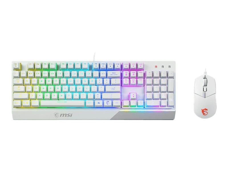 MSI Vigor GK30 combo - keyboard and mouse set - white - Tastatur & Maus Set - Englisch (US) - Weiss