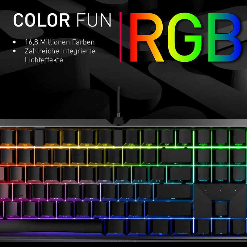 CHERRY MX Board 3.0S Gaming RGB Tastatur, MX-Brown, weiß