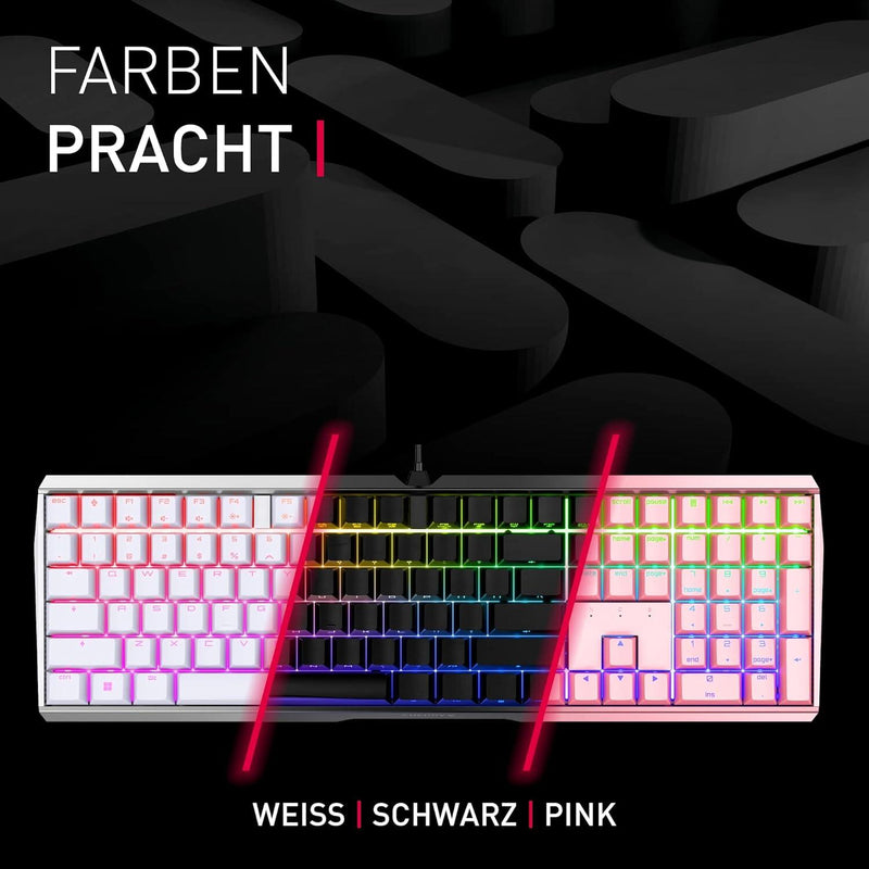 CHERRY MX Board 3.0S Gaming RGB Tastatur, MX-Brown, weiß