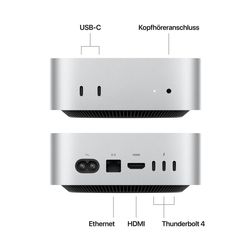 Apple Mac Mini M4 10/10-Core 16GB, 1 TB SSD, silber