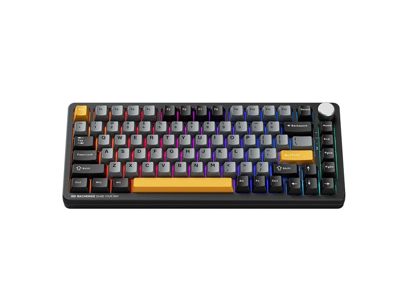 Machenike K600-B82W Wireless Mechanical Backlit Gaming Keyboard GR Silver Switch - Black - 75% - Schwarz