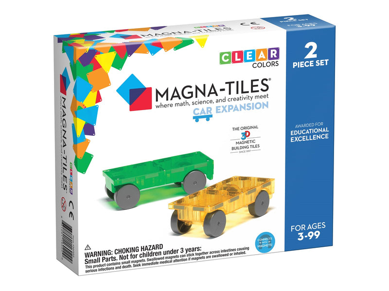 Magna-Tiles Cars – Green & Yellow 2-Piece Magnetic Building Set