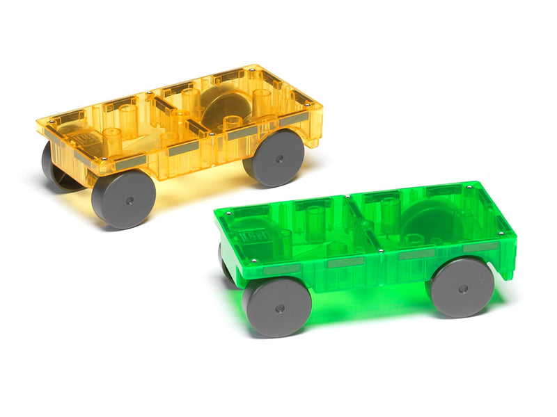 Magna-Tiles Cars – Green & Yellow 2-Piece Magnetic Building Set