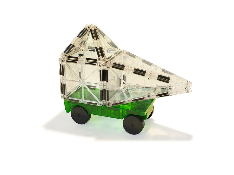 Magna-Tiles Cars – Green & Yellow 2-Piece Magnetic Building Set