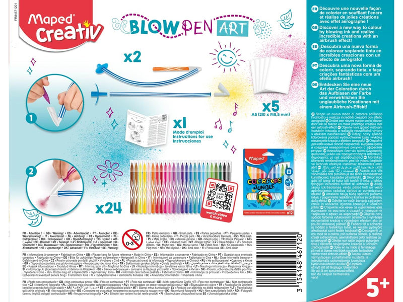 Maped Creativ Blowpen Art - Box of 24 colours