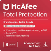 McAfee Total Protection - Abonnement-Lizenz (1 Jahr) - 5 Peripheriegeräte - Download - Win, Mac, Android, iOS - Deutsch