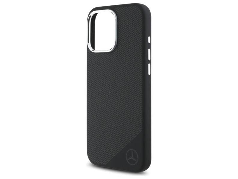 Mercedes  MEHMP16L23SUGDK iPhone 16 Pro 6.3" Black/Black Hardcase Silicone Tonal Logo Wood Pattern MagSafe