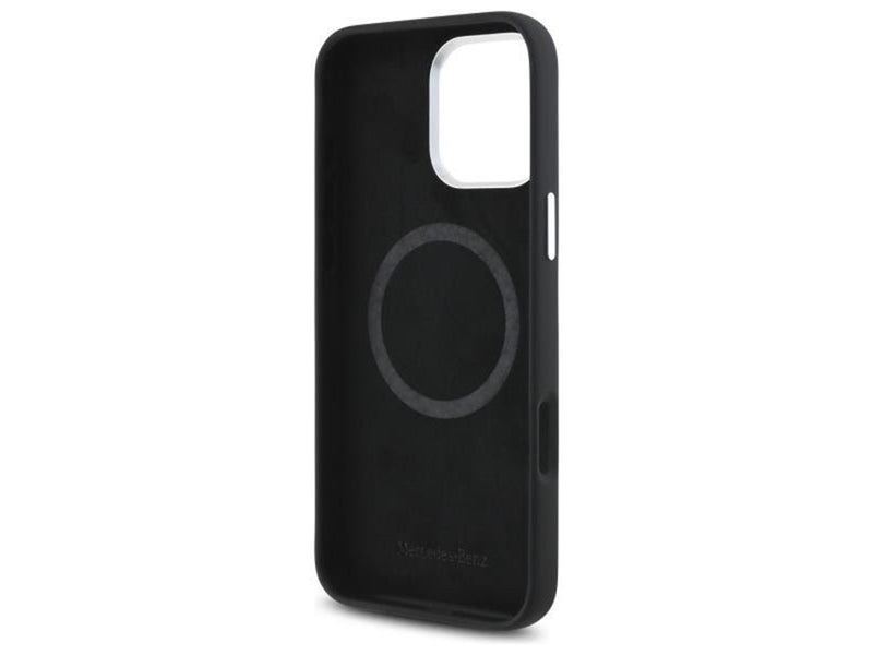 Mercedes  MEHMP16L23SUGDK iPhone 16 Pro 6.3" Black/Black Hardcase Silicone Tonal Logo Wood Pattern MagSafe