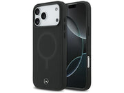 Mercedes Plain Smooth Leather MagSafe Case for iPhone 17 Pro Max - Black