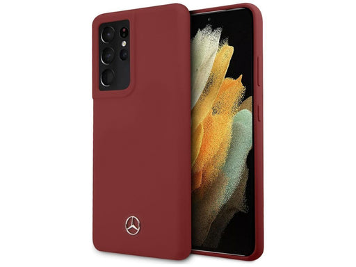Mercedes Silicone Line Case for Samsung Galaxy S21 Ultra - Red