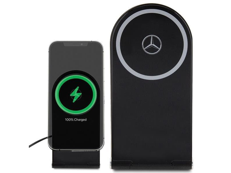 Mercedes  Silver Stars MagSafe Foldable Induction Charger 2in1 15W - Black