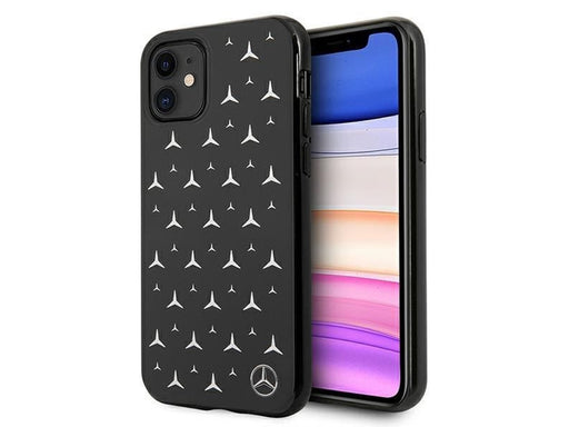 Mercedes Silver Stars Pattern Case for iPhone 11 / Xr - Black
