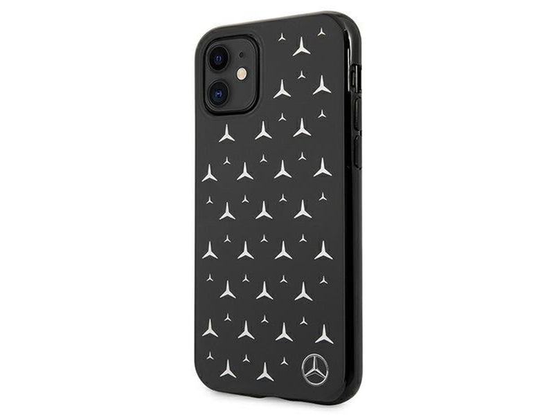 Mercedes Silver Stars Pattern Case for iPhone 11 / Xr - Black