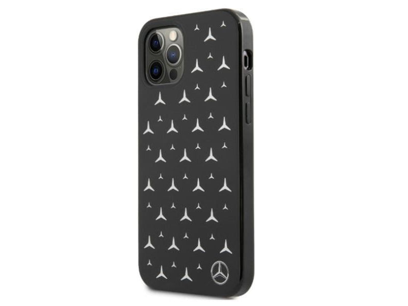 Mercedes Silver Stars Pattern Case for iPhone 12 Pro Max - Black