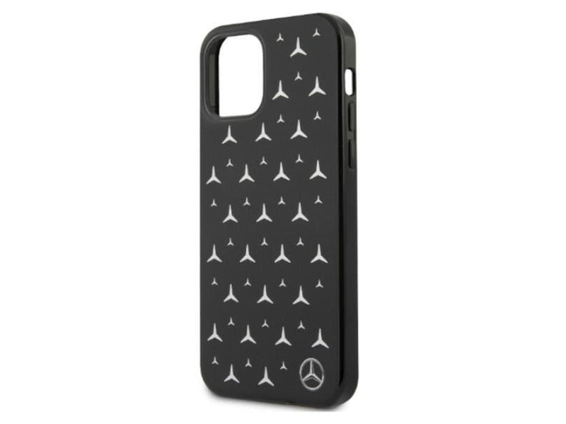 Mercedes Silver Stars Pattern Case for iPhone 12 Pro Max - Black