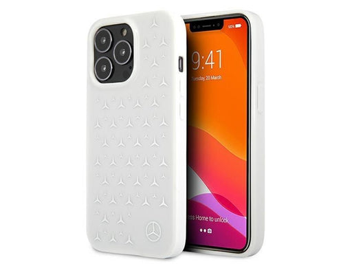 Mercedes Silver Stars Pattern Case for iPhone 13 Pro Max - White