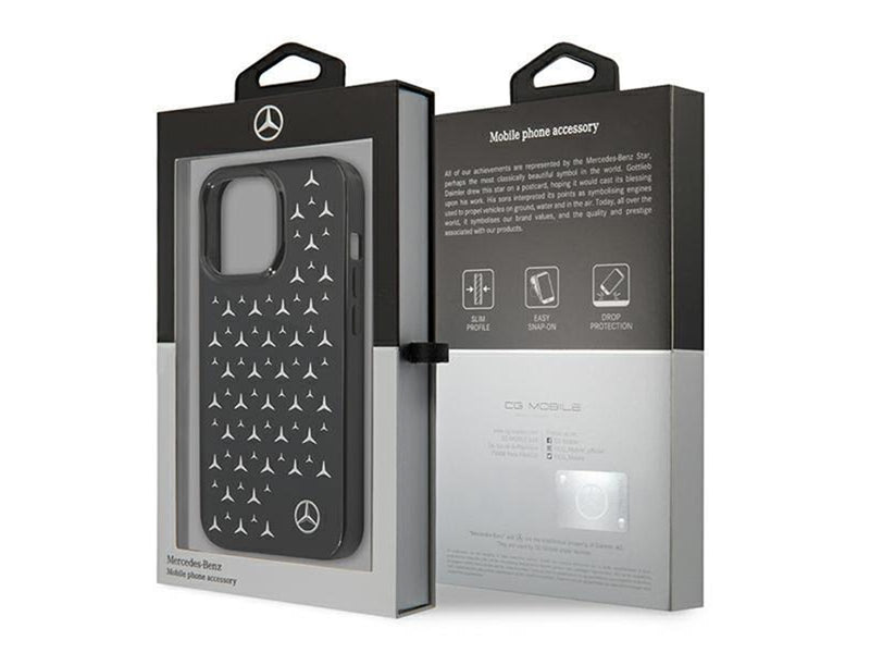 Mercedes Silver Stars Pattern Case for iPhone 13 Pro / iPhone 13 - Black