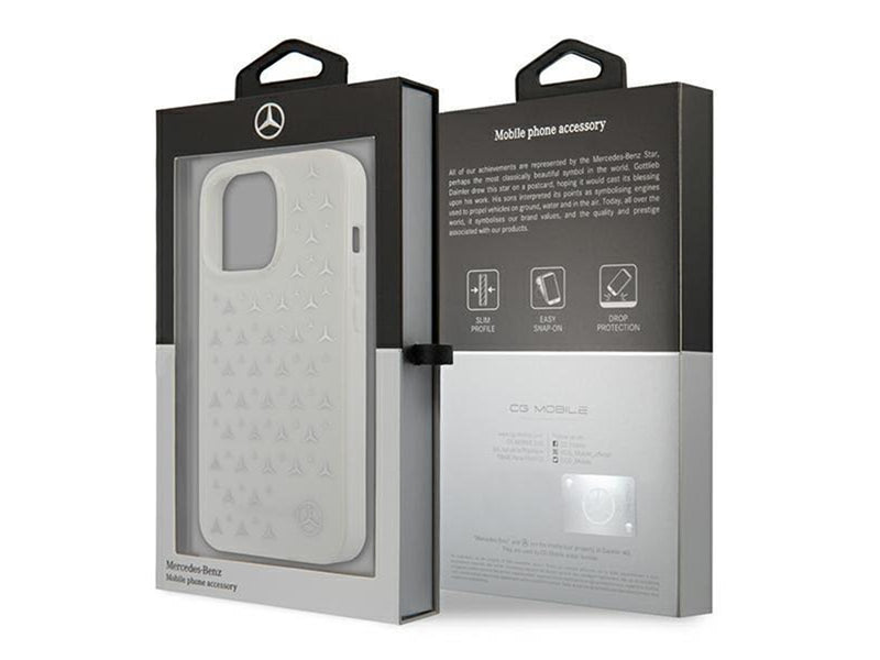Mercedes Silver Stars Pattern Case for iPhone 13 Pro / iPhone 13 - White