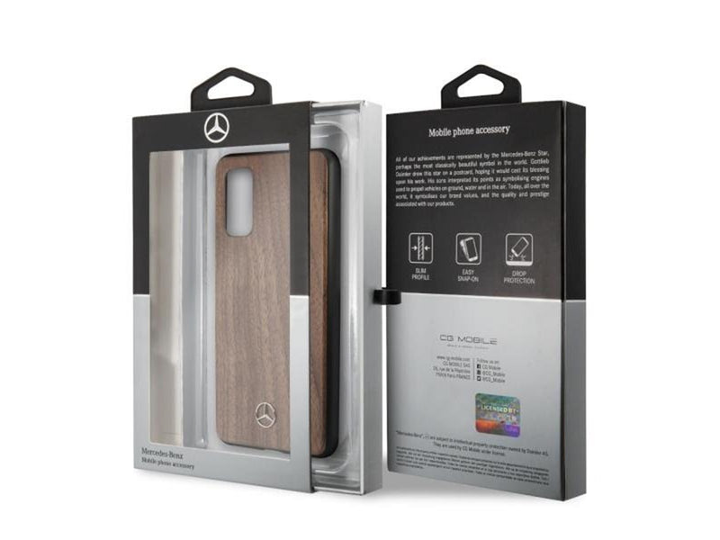 Mercedes Wood Line Walnut Case for Samsung Galaxy S20 - Brown