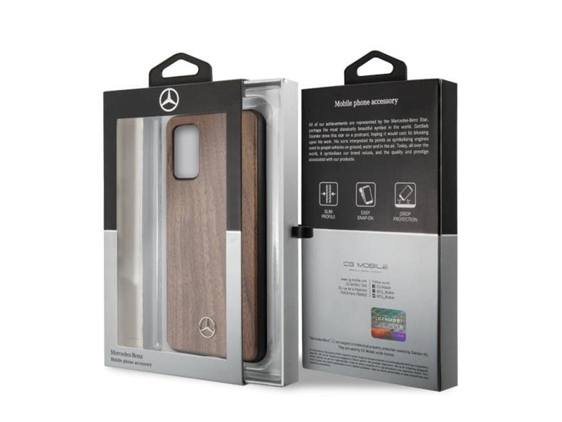 Mercedes Wood Line Walnut Case for Samsung Galaxy S20+ - Brown